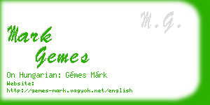 mark gemes business card